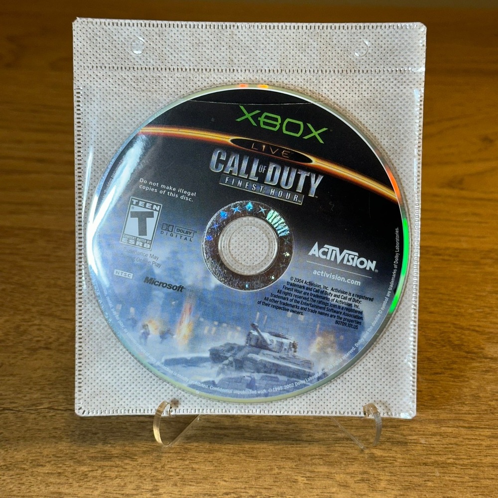 Activision Call of Duty Finest Hour Xbox Disc Only Good‎ Condition WWII FPS Game